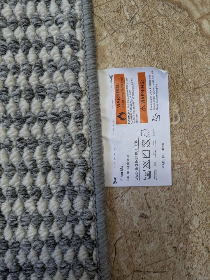 Grey/White Floor Mat 3 ft x 5 ft - photo 3