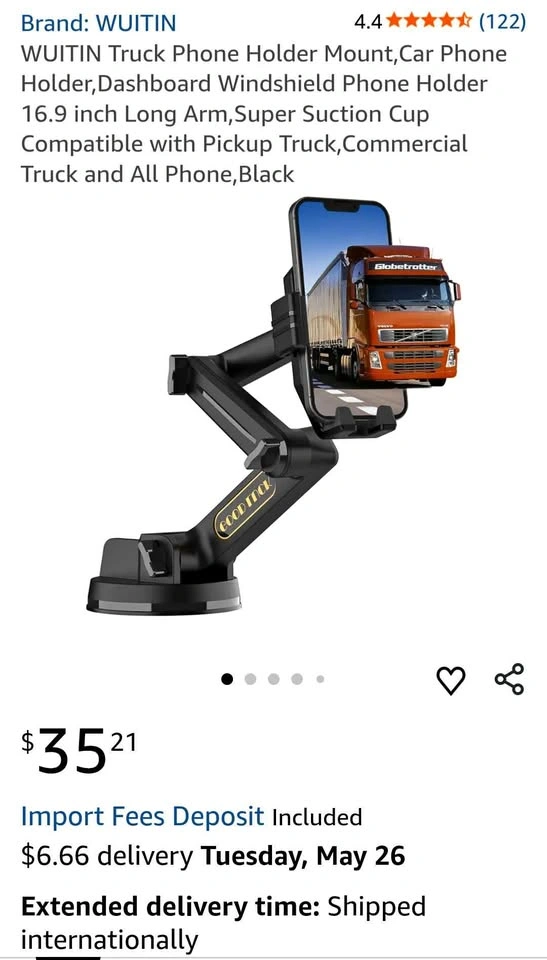 Phone Holder Mount with Long Arm Super Suction Cup