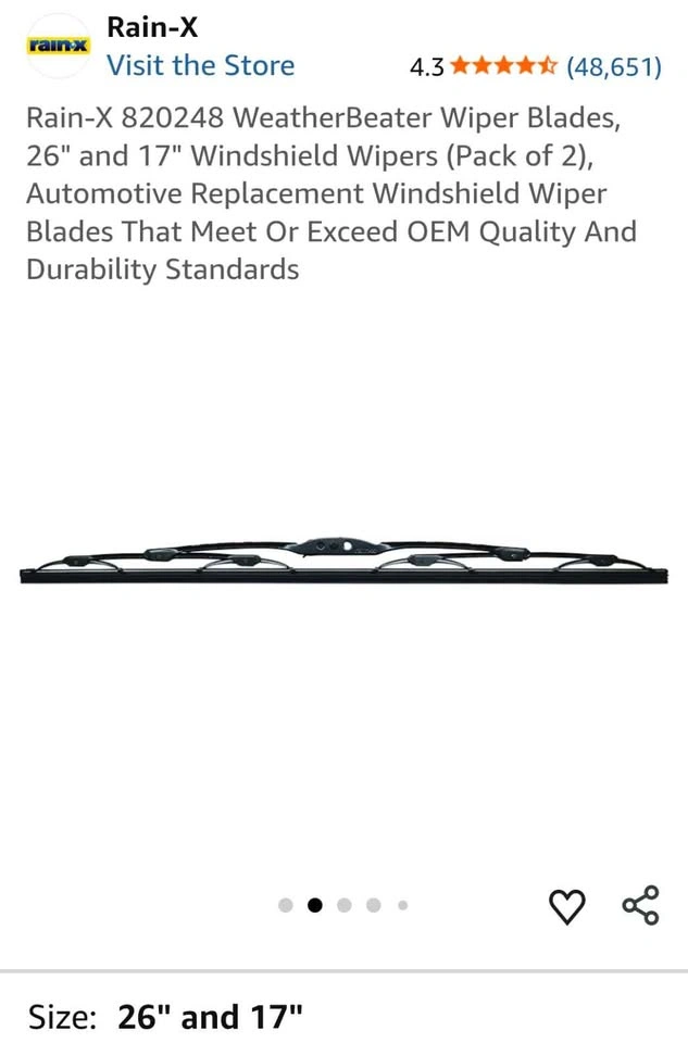 Rain-X Wiper Blades 26" & 17" Pack - photo 4
