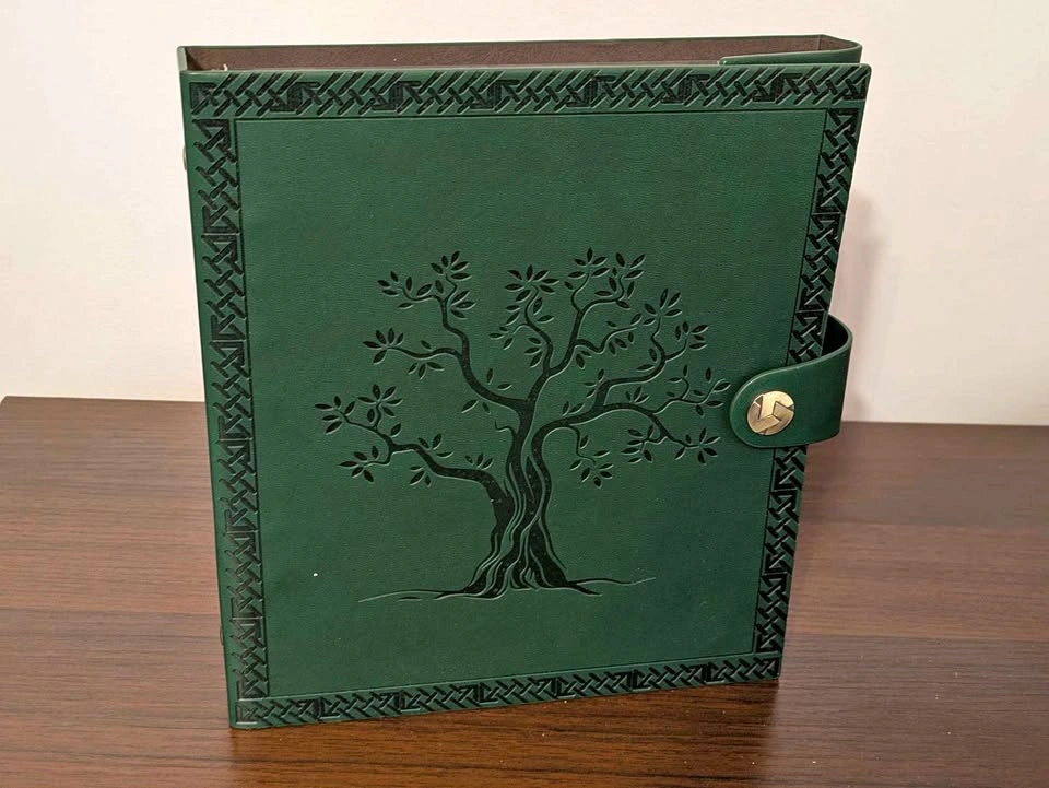 Album Binder with Dark Green Embossed Tree Cover