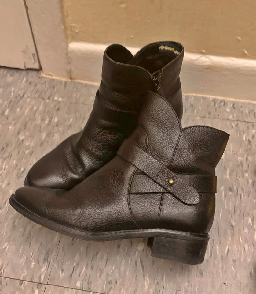 Cole Haan GrandSeries Leather Ankle Boots - Black, Size 7