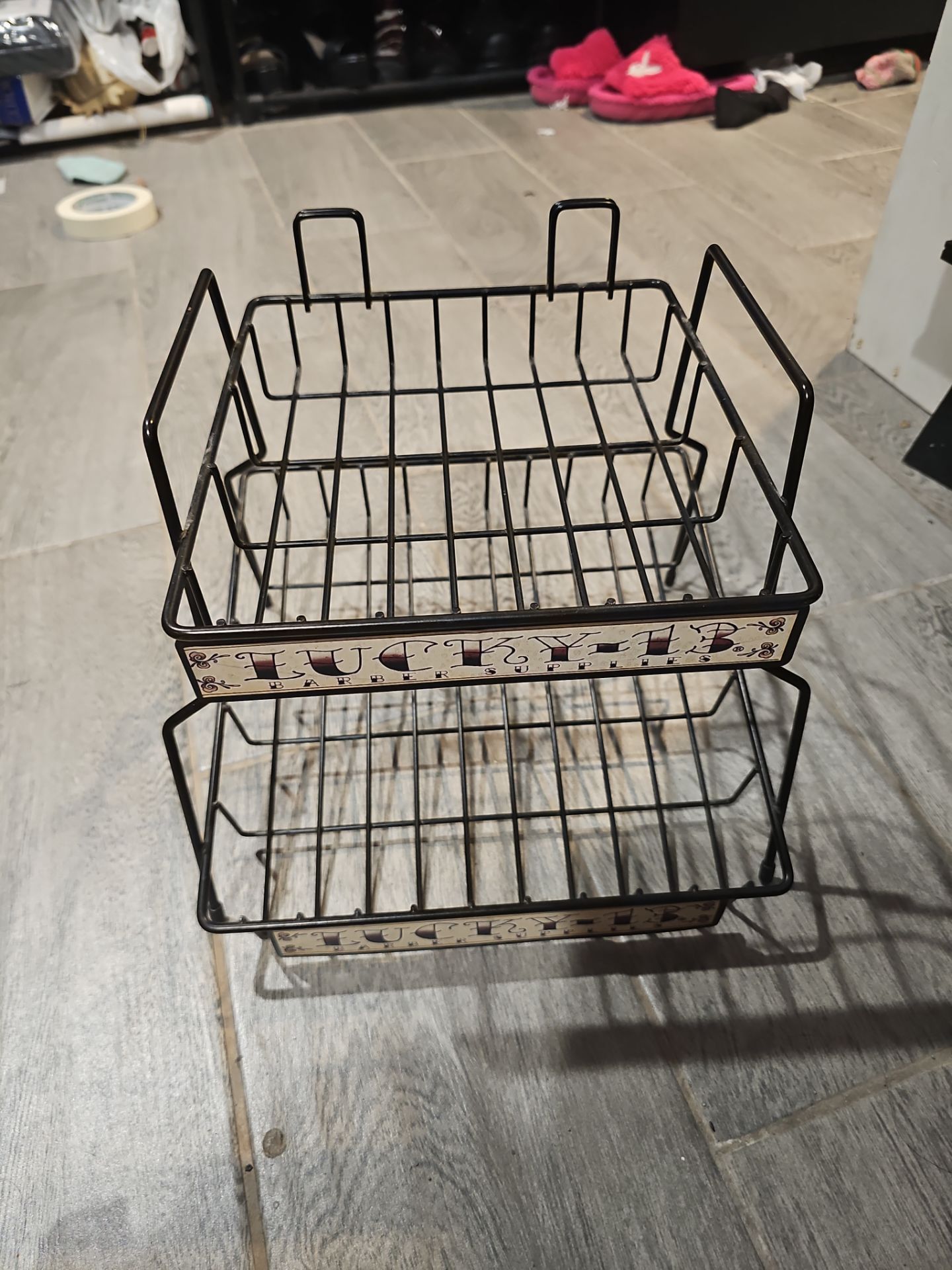black metal 2-tier organizer "lucky-13"