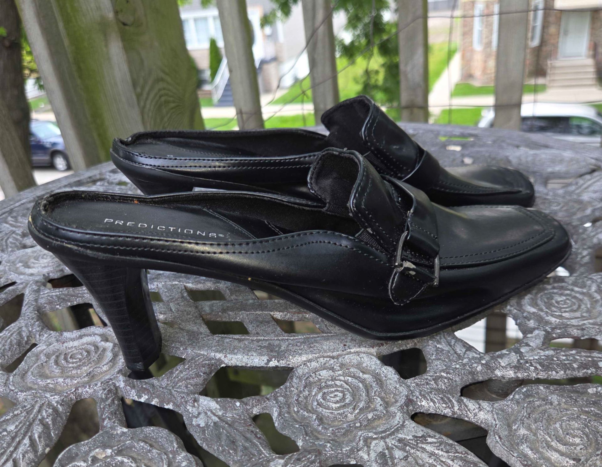 Black Slip-On Heels