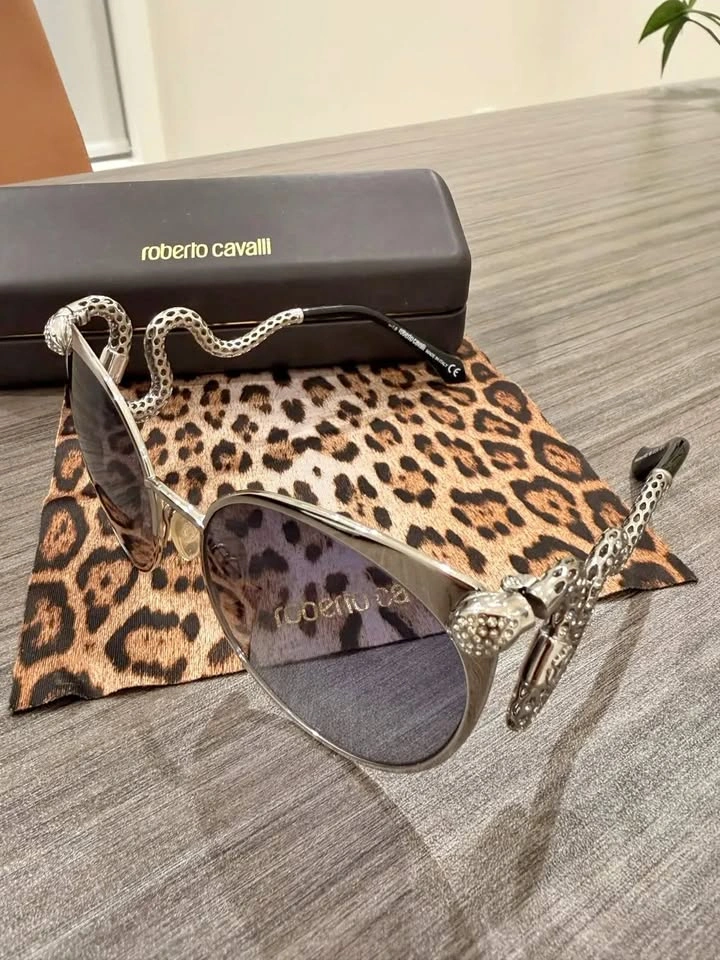Roberto Cavalli Snake Wrap Sunglasses w/ Case & Cloth