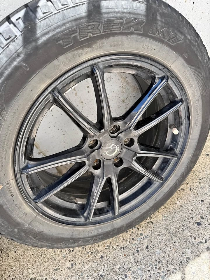 Set of 4 Black Alloy Rims + Tires – 225/65R17