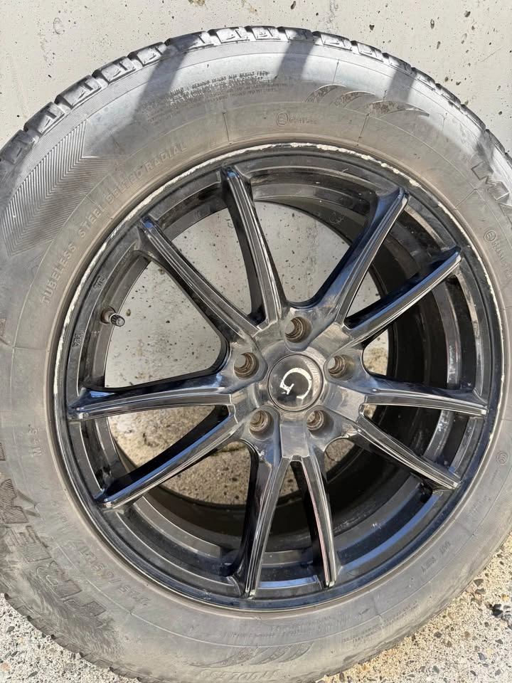 Set of 4 Black Alloy Rims + Tires – 225/65R17 - photo 3
