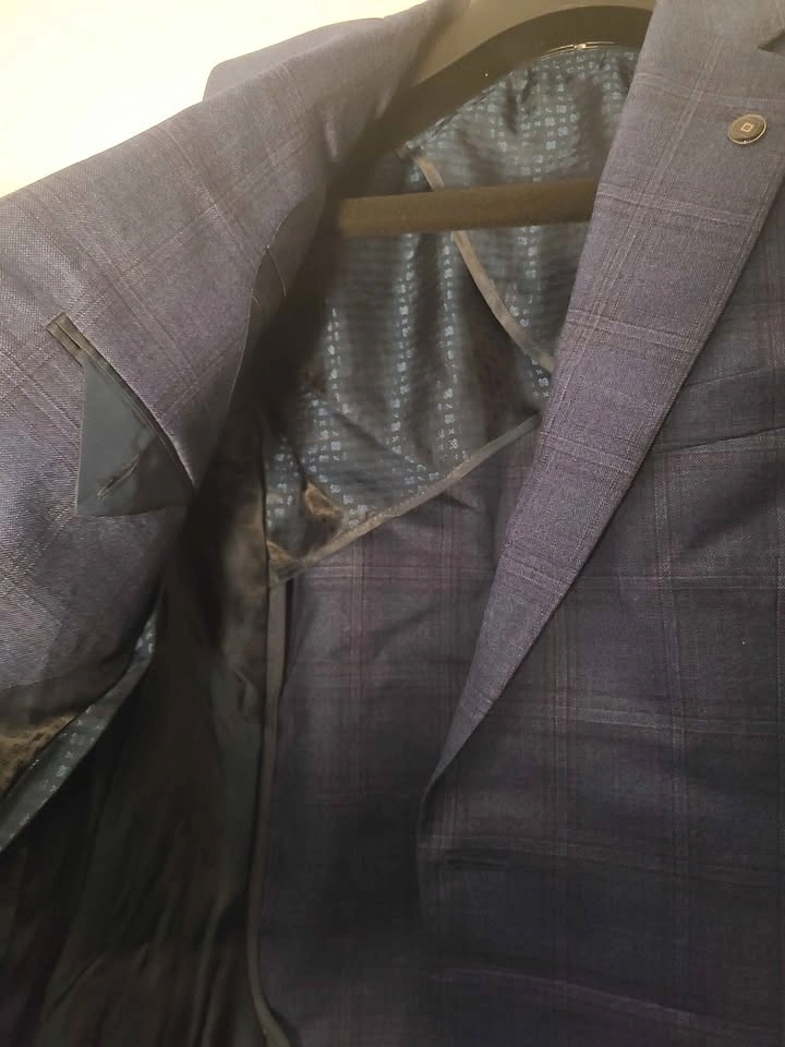 Ted Baker Slim Fit Blue Plaid Blazer Jacket Jake Mens Size 40R - photo 5