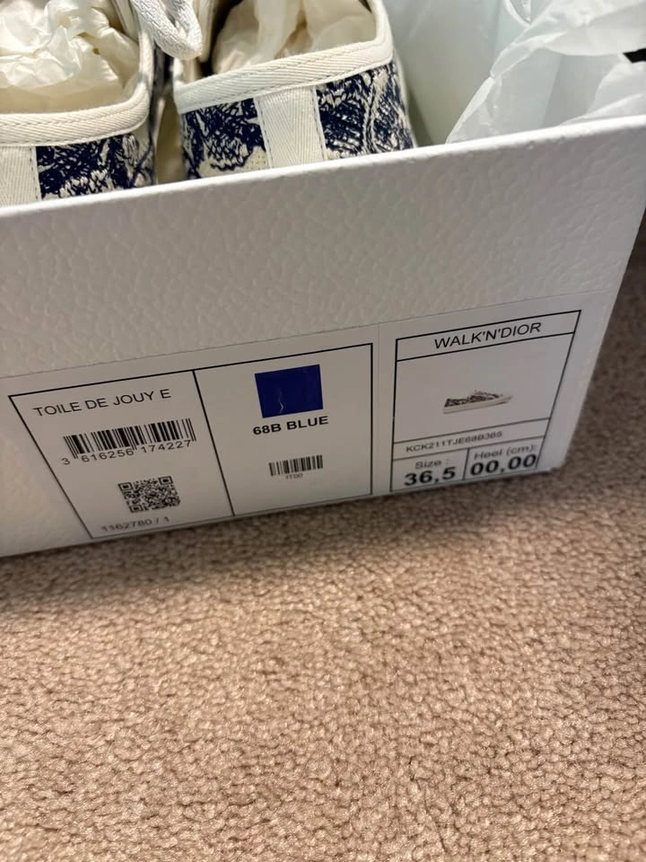 Dior Walk'n'Dior Toile de Jouy Sneakers Blue Size 36.5 - photo 2