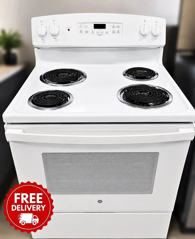 GE White Coil Top Stove - FREE DELIVERY & Install