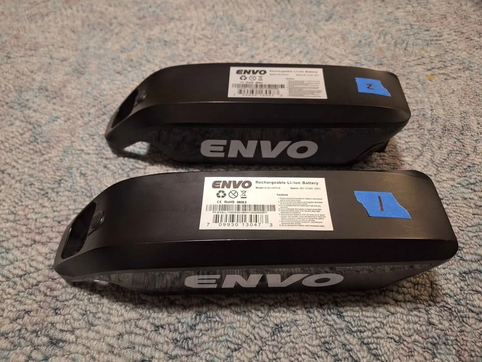2 Envo 36v Ebike Lithium Ion Battery Packs 460wh