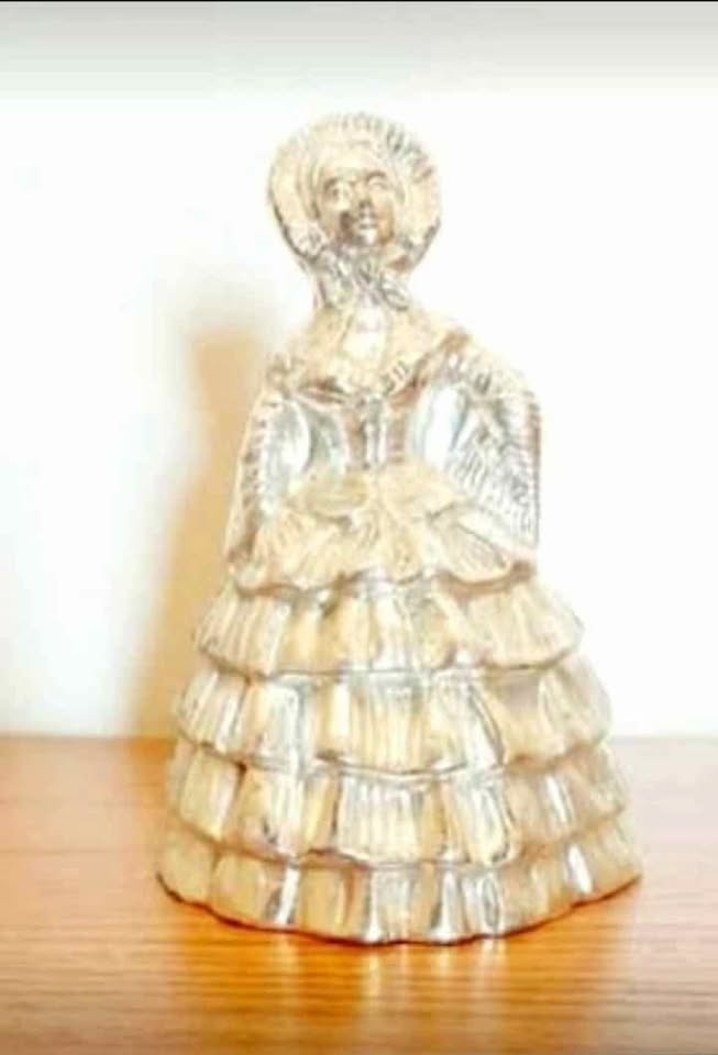 Silver Plated Etched Brass Victorian Lady