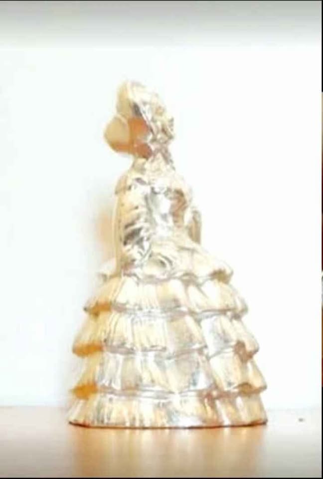 Silver Plated Etched Brass Victorian Lady - photo 3