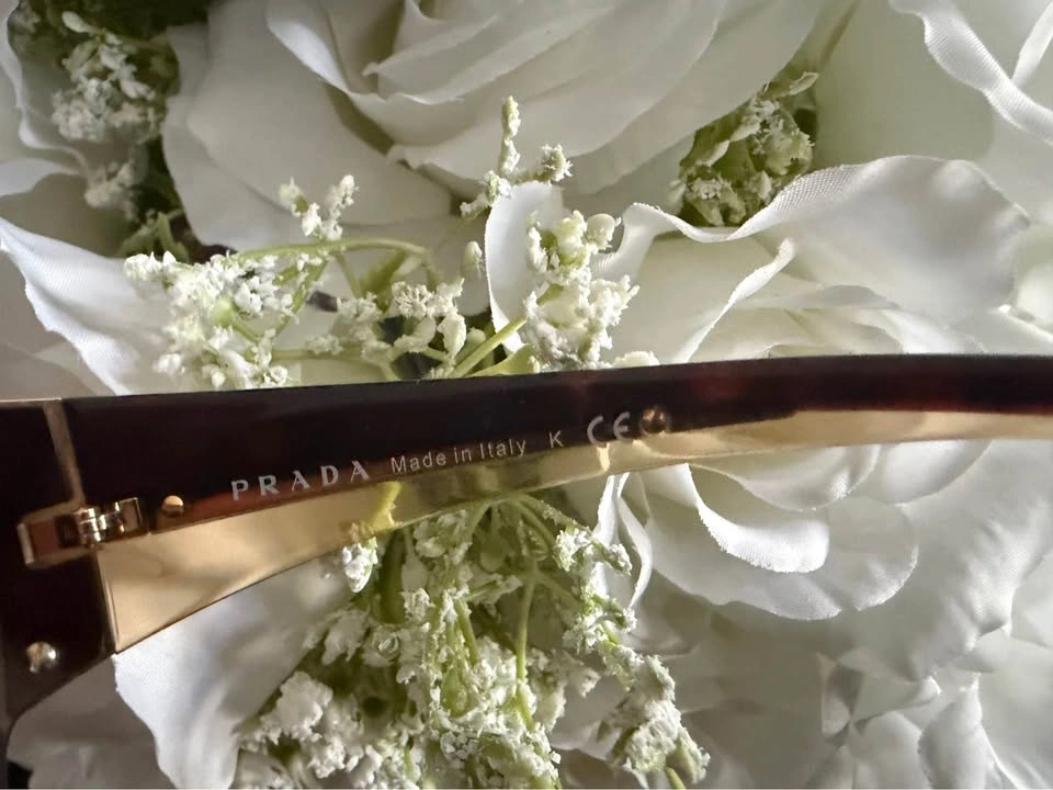 Prada Sunglasses - Rimless Brown Lens with Gold Accents - photo 3