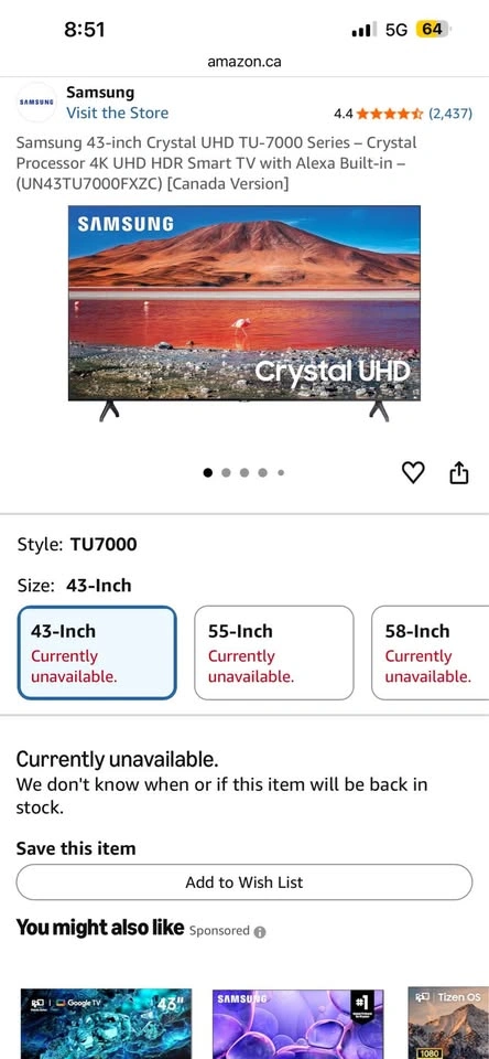 Samsung 43-inch Crystal UHD Smart TV - photo 2