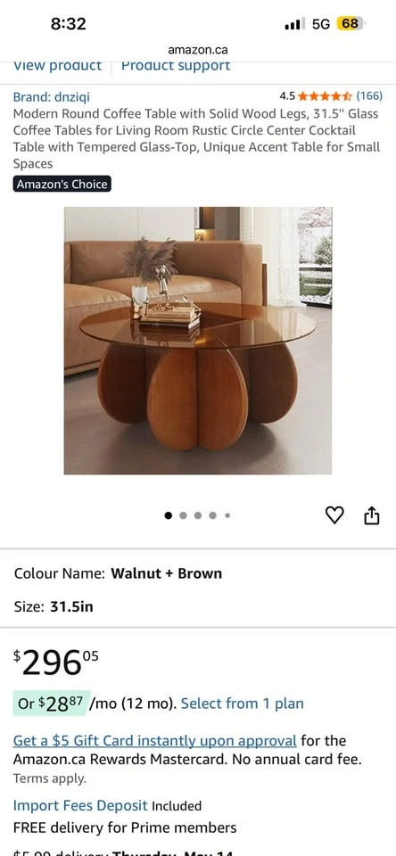 Glass coffee table with wooden legs - photo 3