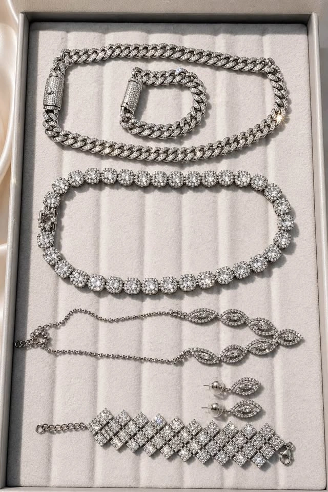 Silver Crystal Jewelry Collection