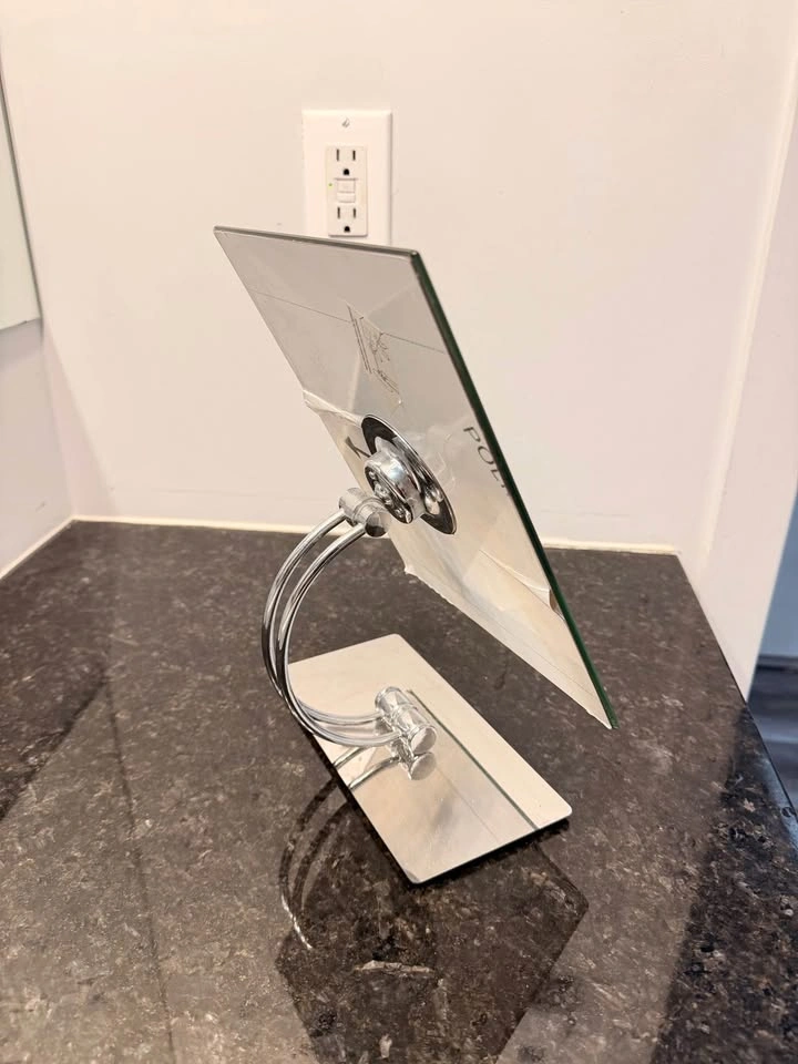 Adjustable Tabletop Mirror / Vanity – Chrome & Glass - photo 2