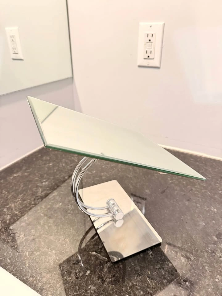 Adjustable Tabletop Mirror / Vanity – Chrome & Glass - photo 3