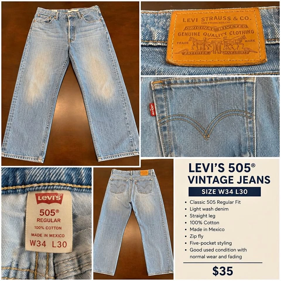 Levi's 505 Regular Fit Jeans W34/L30