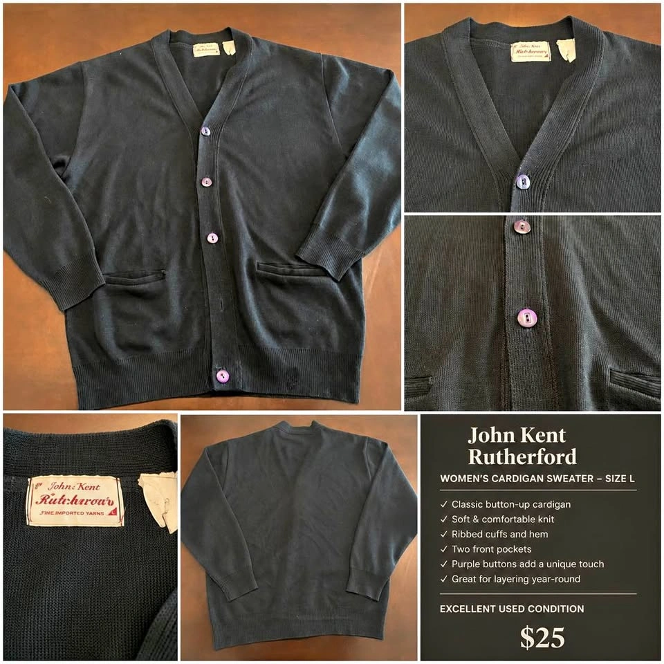 Vintage John Kent Rutherford Cardigan Sweater - Women's L