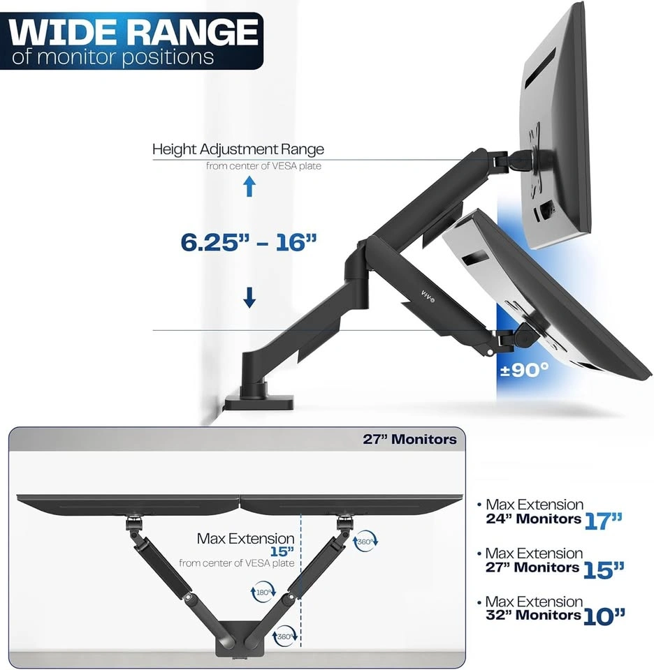 Vivo Dual Monitor VESA Desk Mount - Black - $40 - photo 2