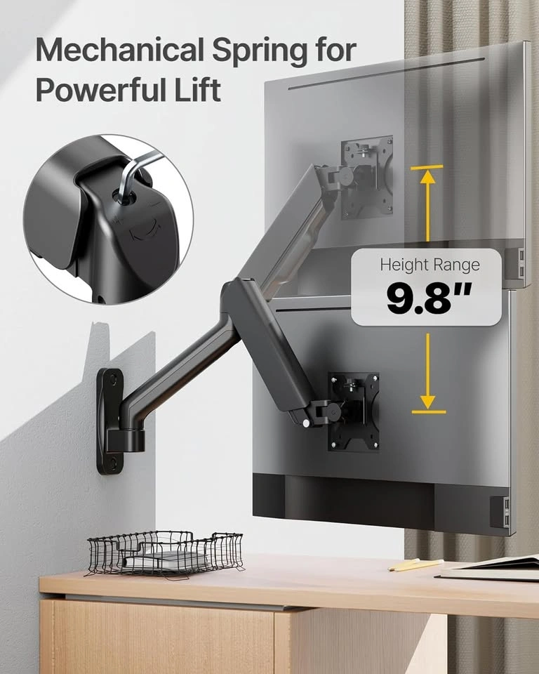 NEW Single Monitor Full Motion VESA Wall Mount - Black - photo 5