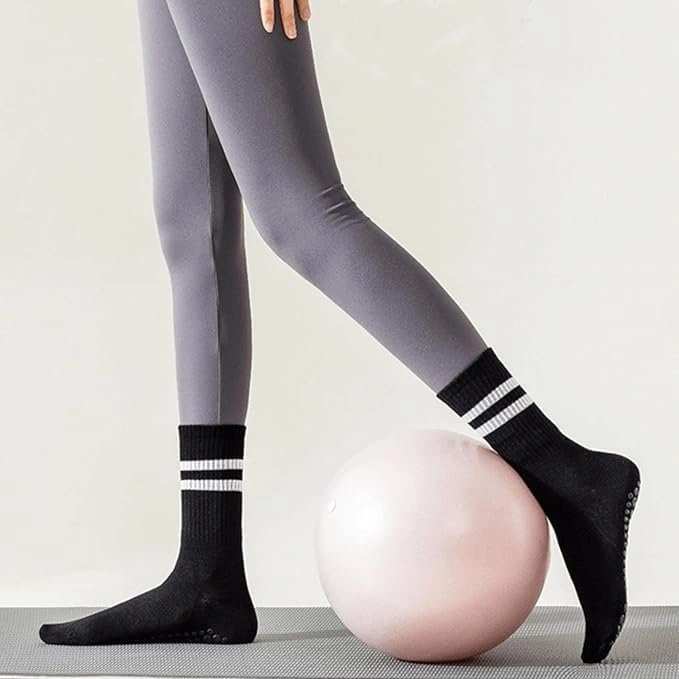 5 Pairs Womens Pilates Yoga Non-Slip Socks w Grips - Black - $10 - photo 2