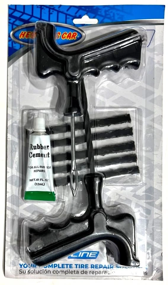 BRAND NEW Complete 8 Piece Tire Plug Repair Kit for Tubeless Tir