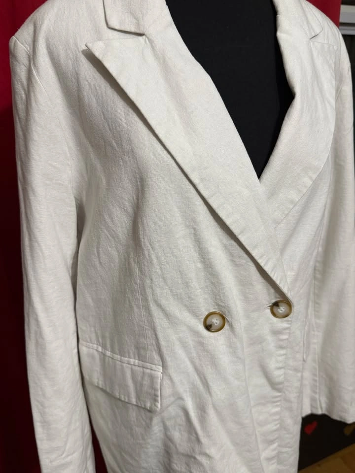 New Linen Blend Blazer Jacket, Size L - photo 2