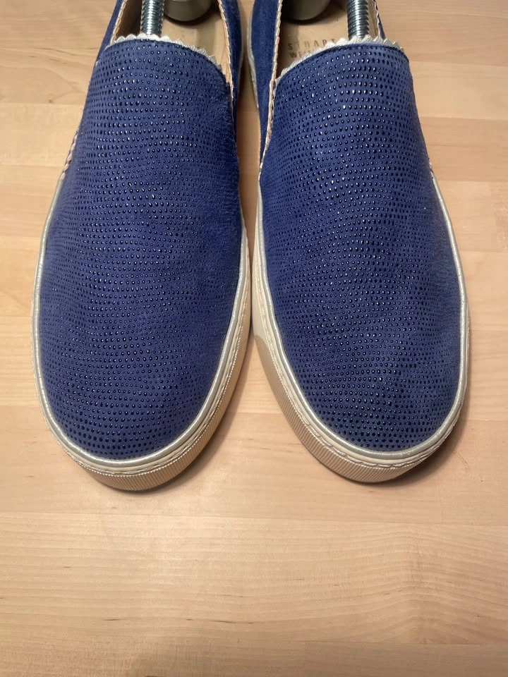 Stuart Weitzman Slip-On Sneakers - Blue Suede, Size 8 - photo 5