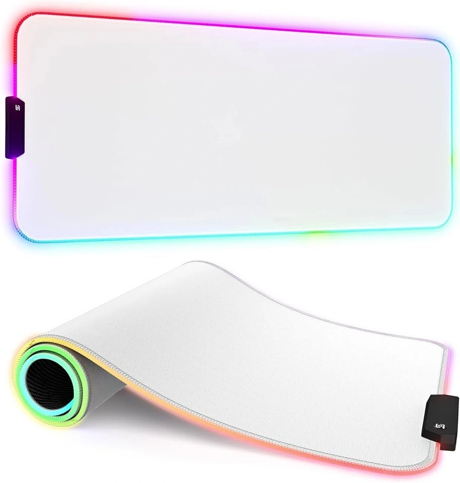 NEW RGB LED Gaming Mouse Pad - Full XL Desk - 32" x 12" - White