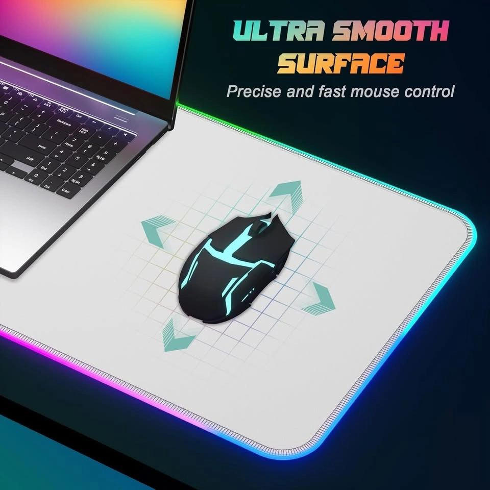 NEW RGB LED Gaming Mouse Pad - Full XL Desk - 32" x 12" - White - photo 4