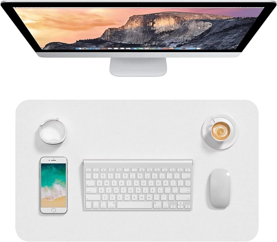 23.6" x 13.8" PU Leather Desk Mat - White - $8