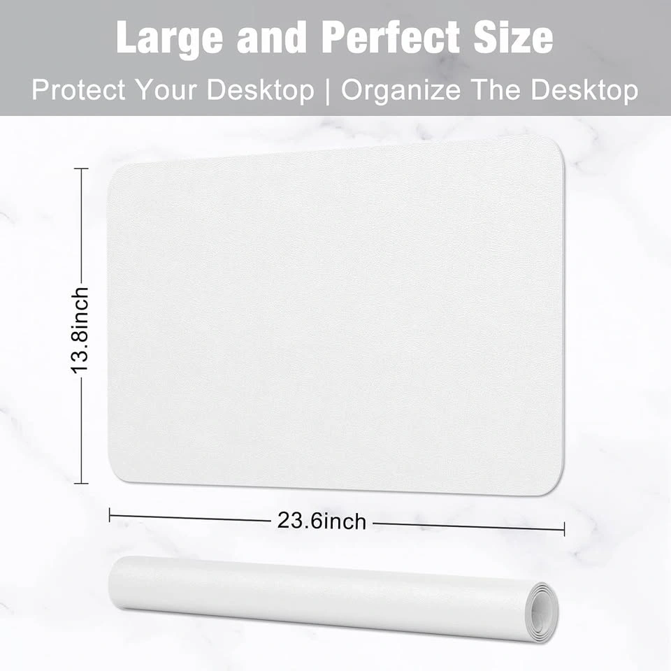23.6" x 13.8" PU Leather Desk Mat - White - $8 - photo 2