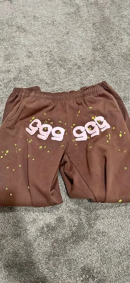 Brown Sp5der Angel Number Pants (555)