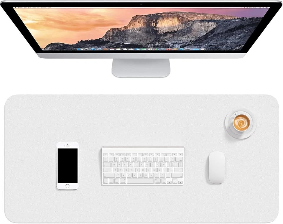 NEW 30" x 14" PU Leather Desk Mat Mouse Pad - White or Black - $