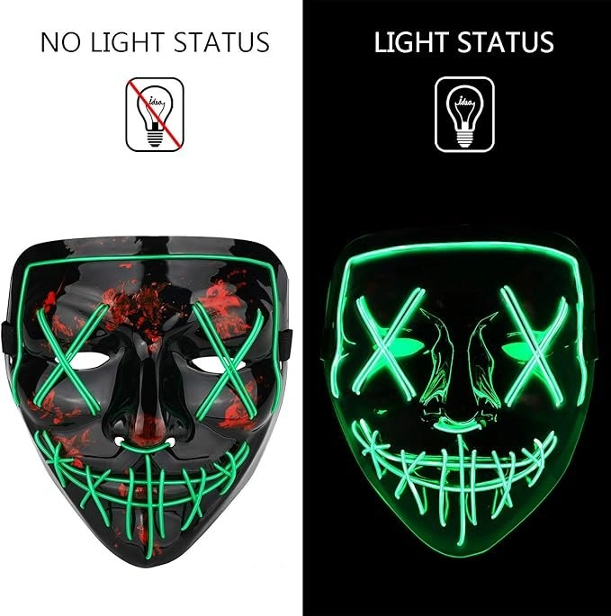 NEW LED Halloween Light Up Scary Mask - Green - $5 - photo 2