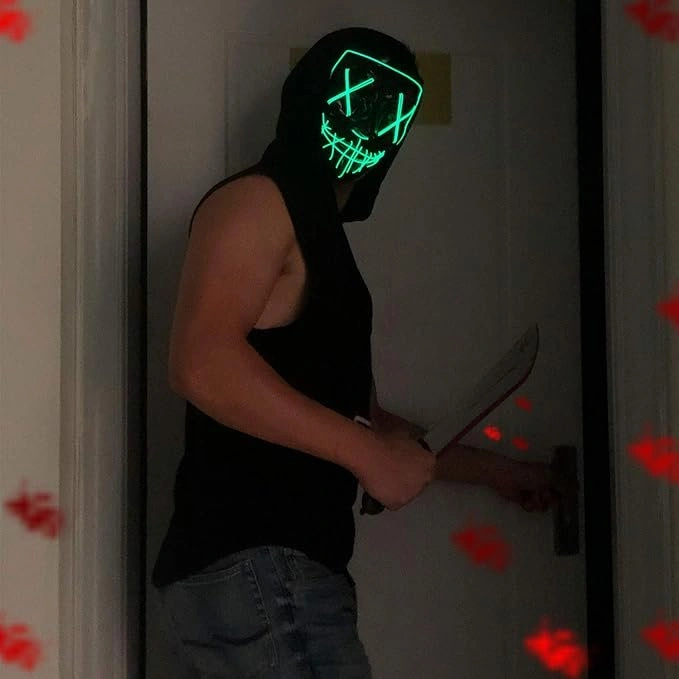 NEW LED Halloween Light Up Scary Mask - Green - $5 - photo 5