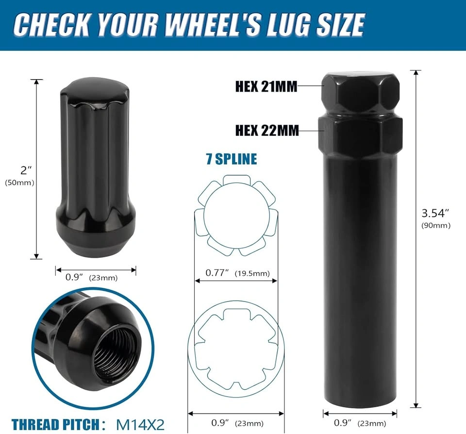 24pk M14x2.0 Conical Lug Nuts w/ 7 Spline Tuner - $20 - photo 2