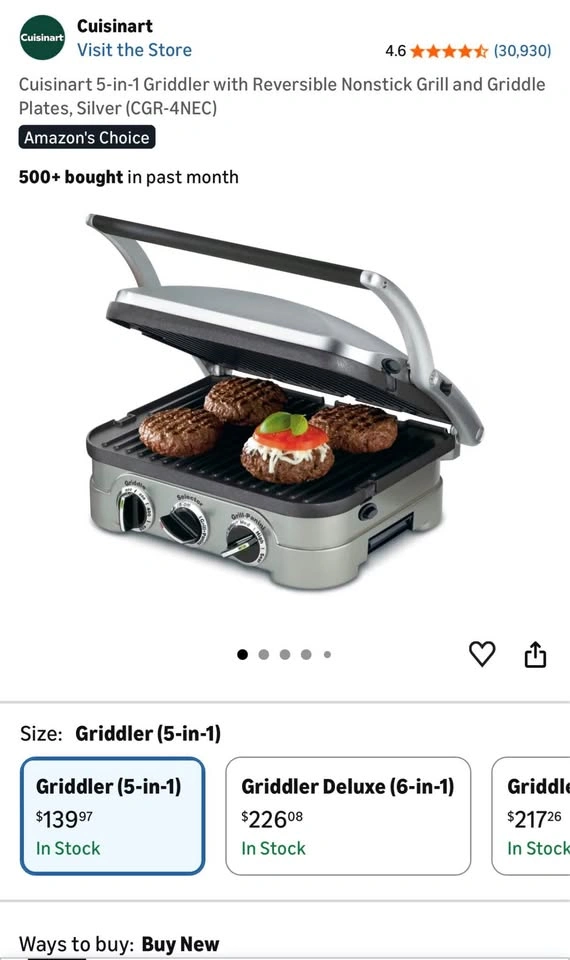 Brand new Cuisinart Griddler 5-in-1 Grill and Griddle - photo 5