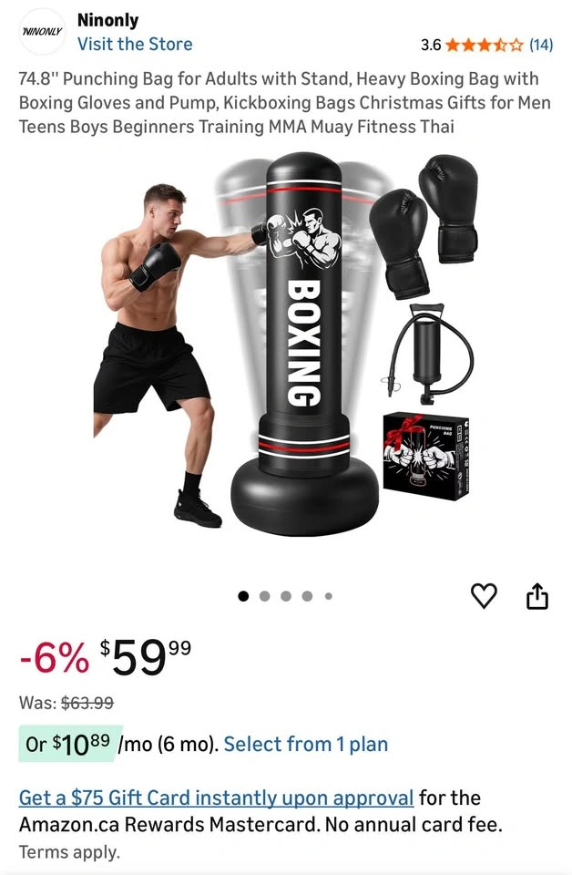 74.8'' Punching Bag for Adults with Stand - photo 5