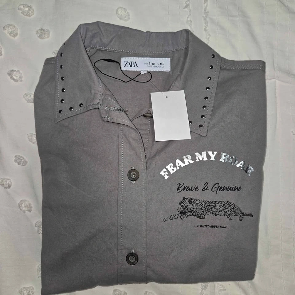 Zara Girls Button-Up Shirt Size 9-10 (140 cm) - New With Tags - - photo 3