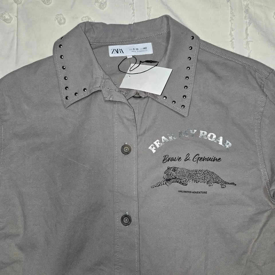 Zara Girls Button-Up Shirt Size 9-10 (140 cm) - New With Tags - - photo 4