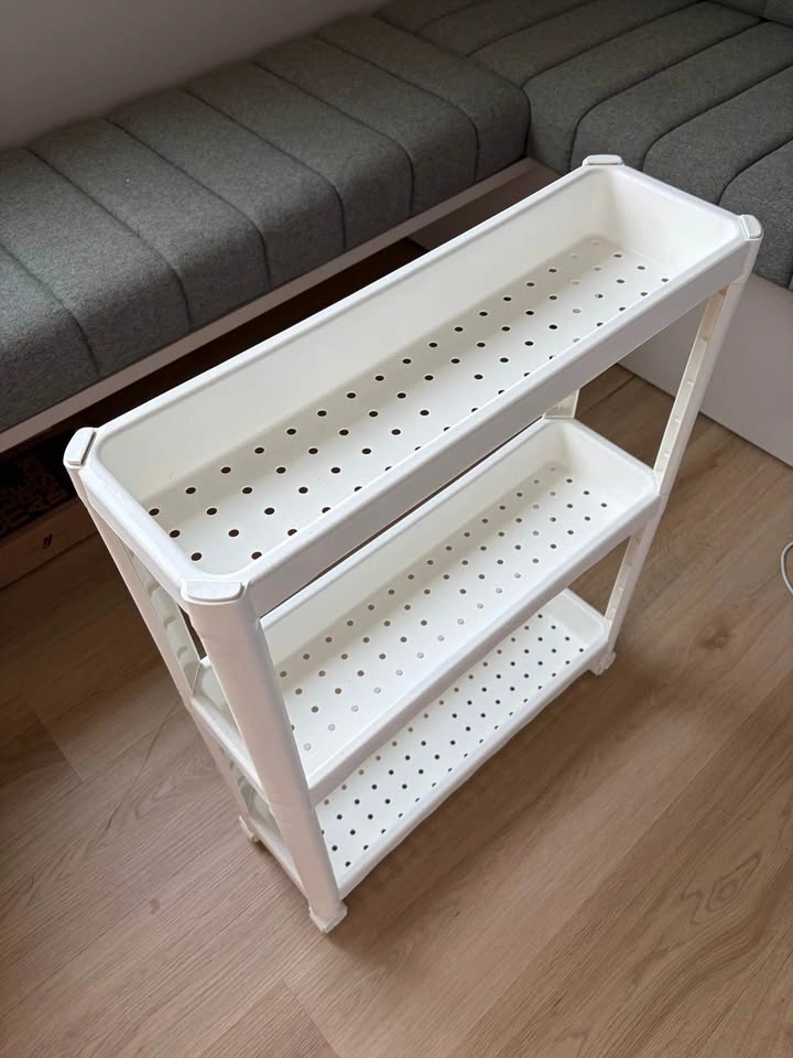 White 3-Tier Plastic Rolling Utility Cart - photo 2
