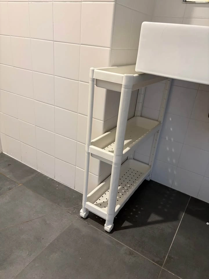 White 3-Tier Plastic Rolling Utility Cart - photo 3