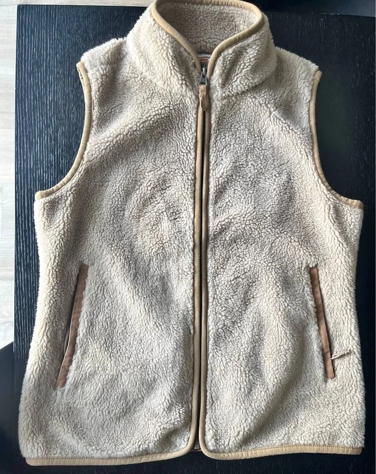Men's Small Mountain Khakis Fourteener Vest Tan Sherpa Fleece