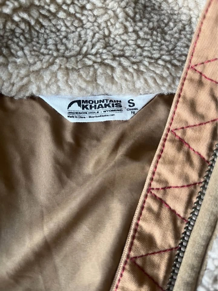 Men's Small Mountain Khakis Fourteener Vest Tan Sherpa Fleece - photo 2