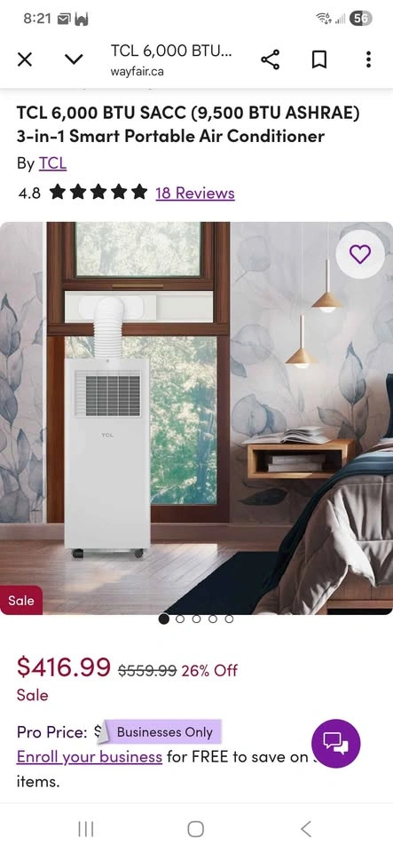 BRAND NEW TCL 6,000 BTU Portable Air Conditioner - photo 2