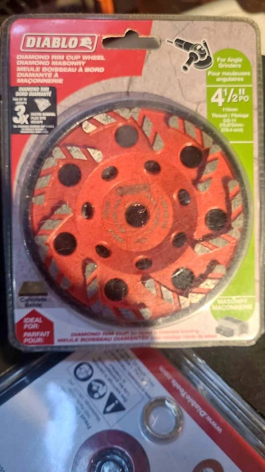 Diamond Rim Cup Wheel Diamond masonry 4 1/2"