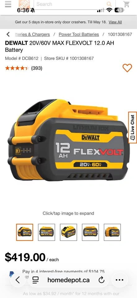 DEWALT 20V/60V MAX FLEXVOLT 12.0 AH Battery